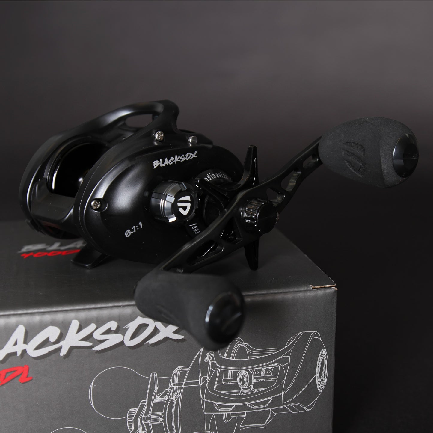 Scandinavian Tackle Blacksox DL400 hyrräkela oikea