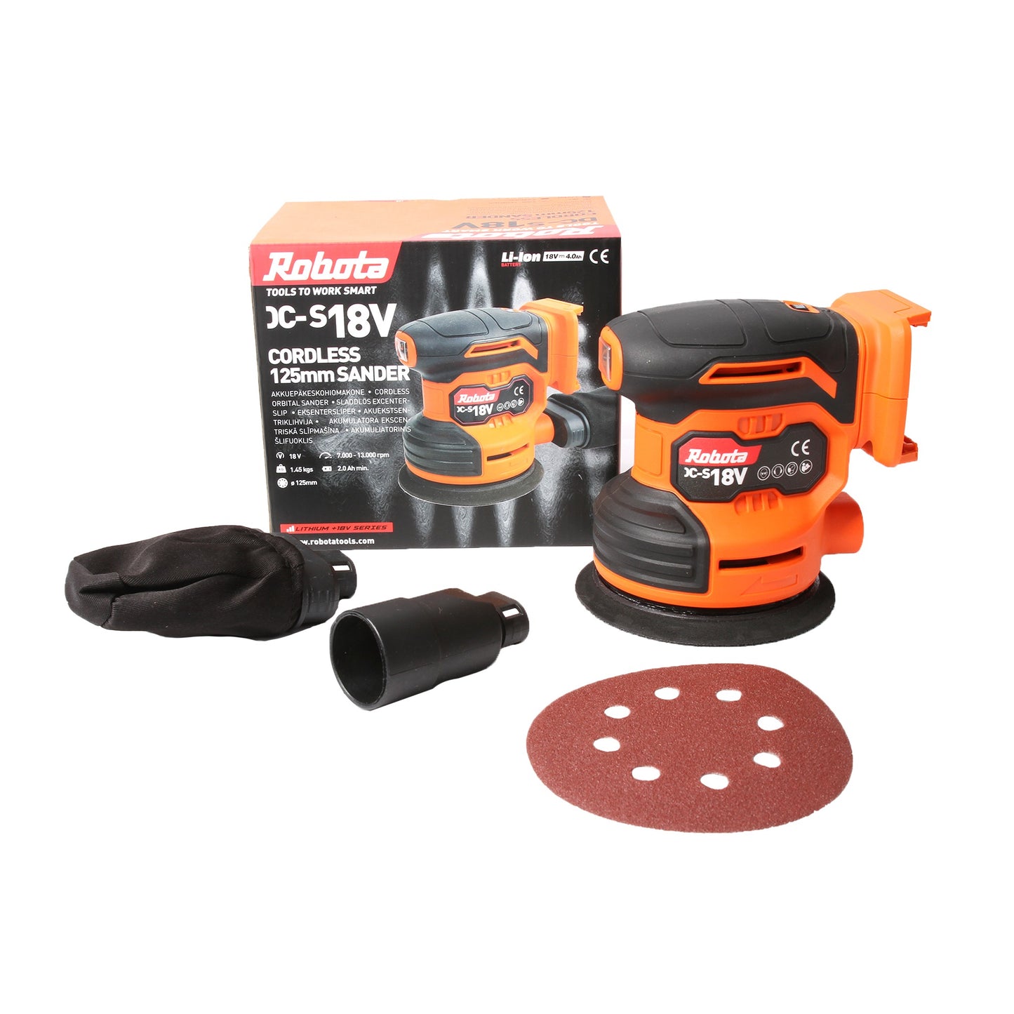 Robota DC-S18V akkuepäkeskohiomakone 125mm runko