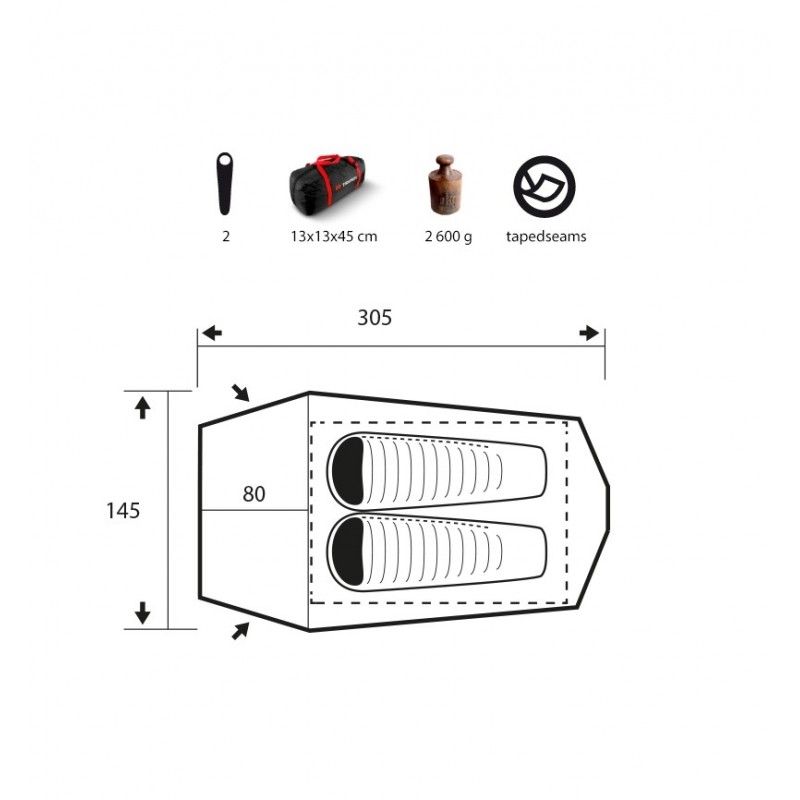 Trimm Spark Sand Tunneliteltta 2-hengelle